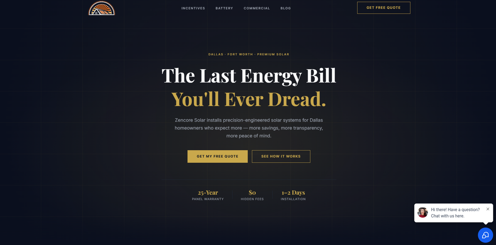 Zencore Solar website